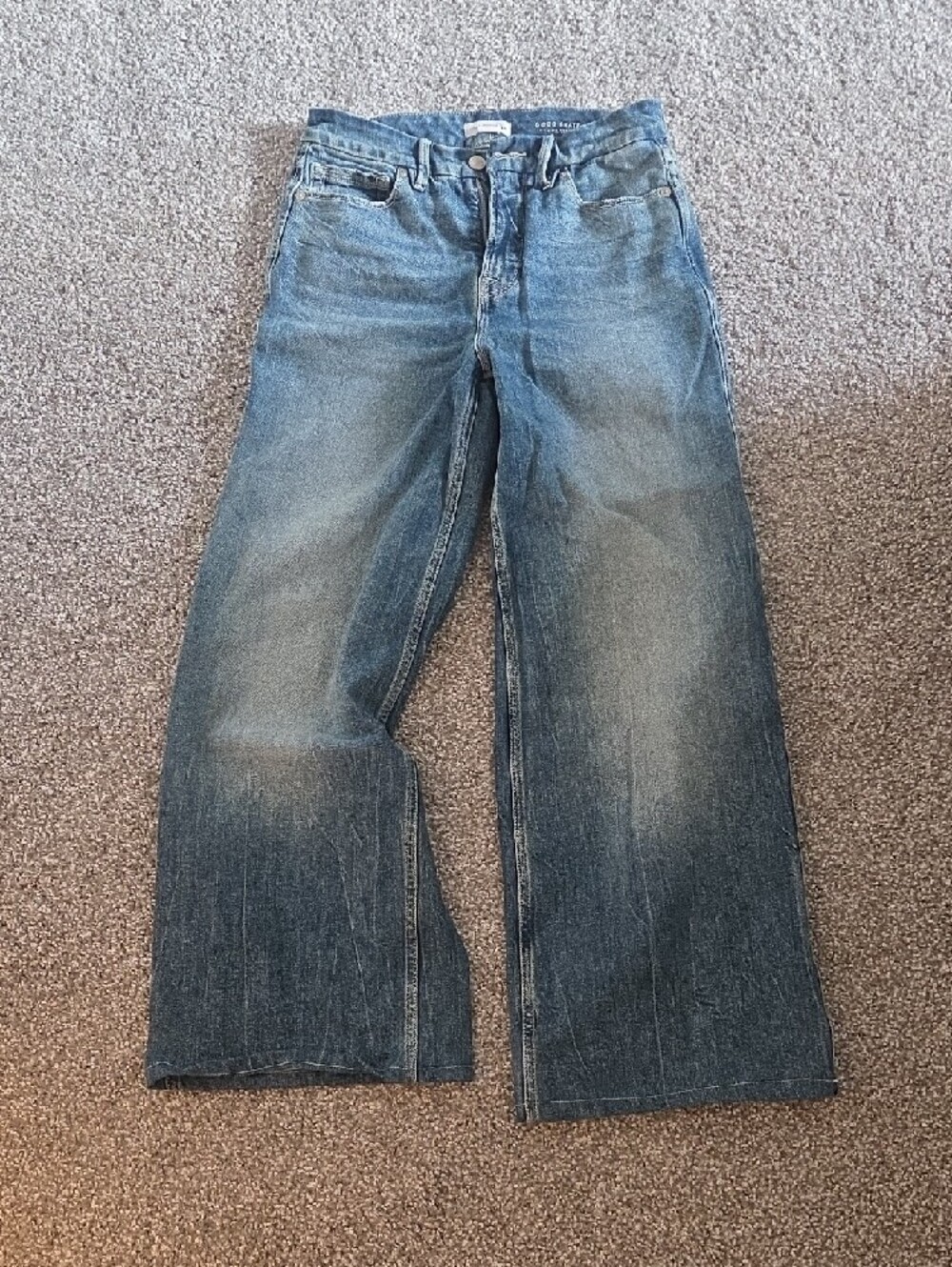 Good American Blue Denim Jeans with Label Detail 28 Inch Inseam - Picture 2 of 5